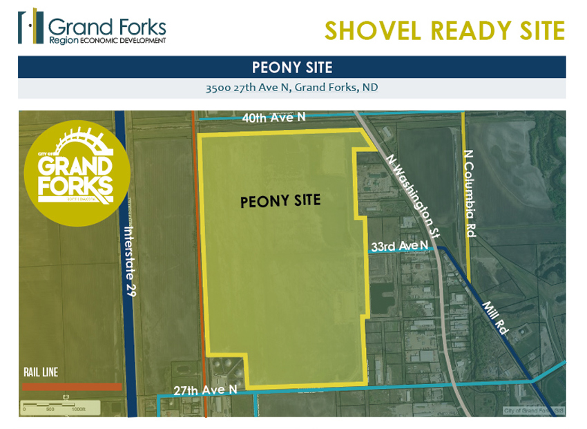 A screenshot of the Shovel Ready Site Document for the Peony Site.