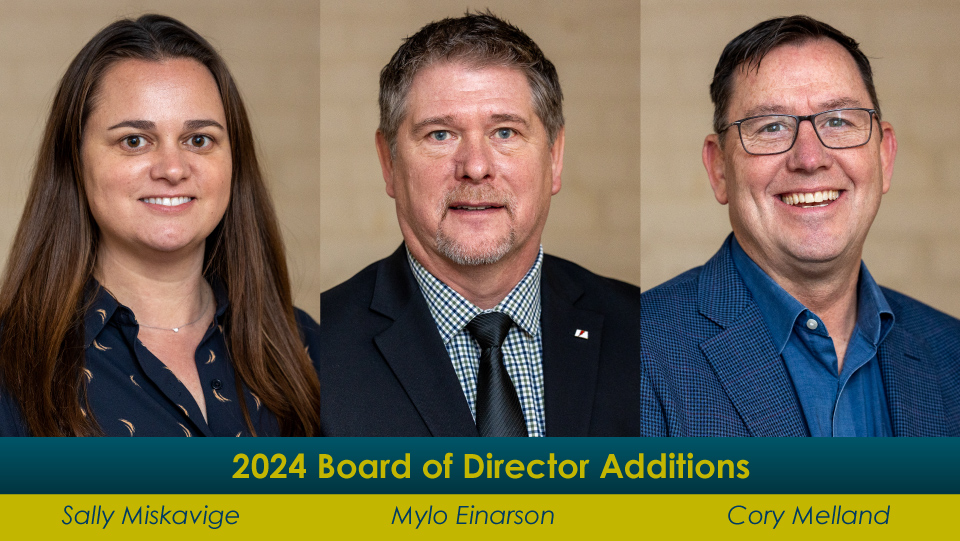 2024 Board of Director Additions - Sally Miskavige, Mylo Einarson, Cory Melland