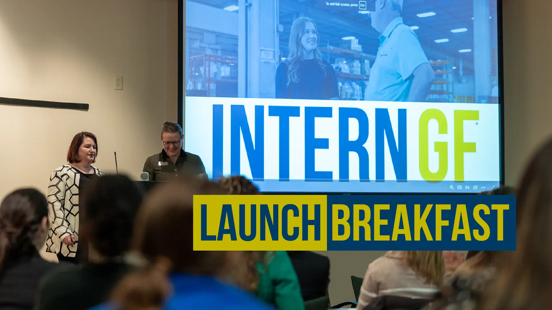 A promotional graphic for the InterGF Launch Breakfast.